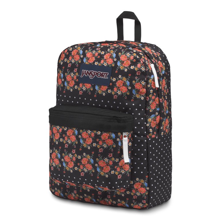 Jansport Superbreak Backpack Black Floral Dot