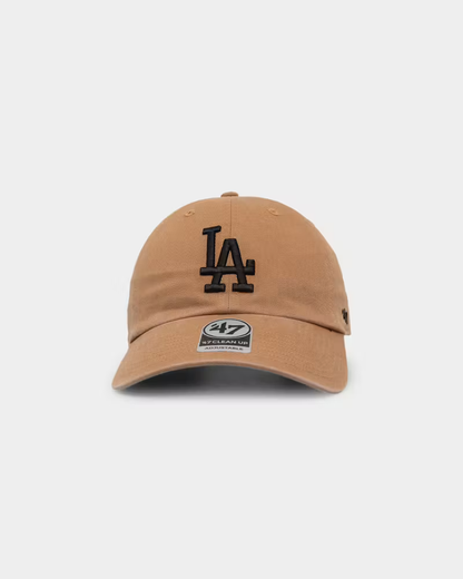 '47 Los Angeles Dodgers Clean Up Dad Hat Adjustable Baseball Cap - Camel/Black