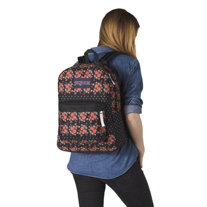 Jansport Superbreak Backpack Black Floral Dot