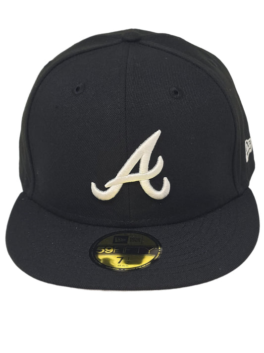 Atlanta Braves New Era 59FIFTY Black Fitted Hat Authentic Collection