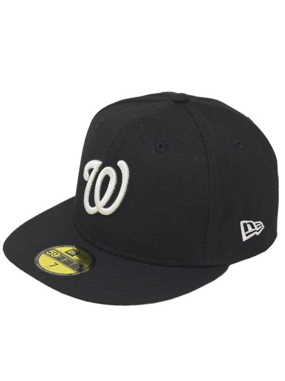 Washington Nationals New Era 59FIFTY Black Fitted Hat Authentic Collection