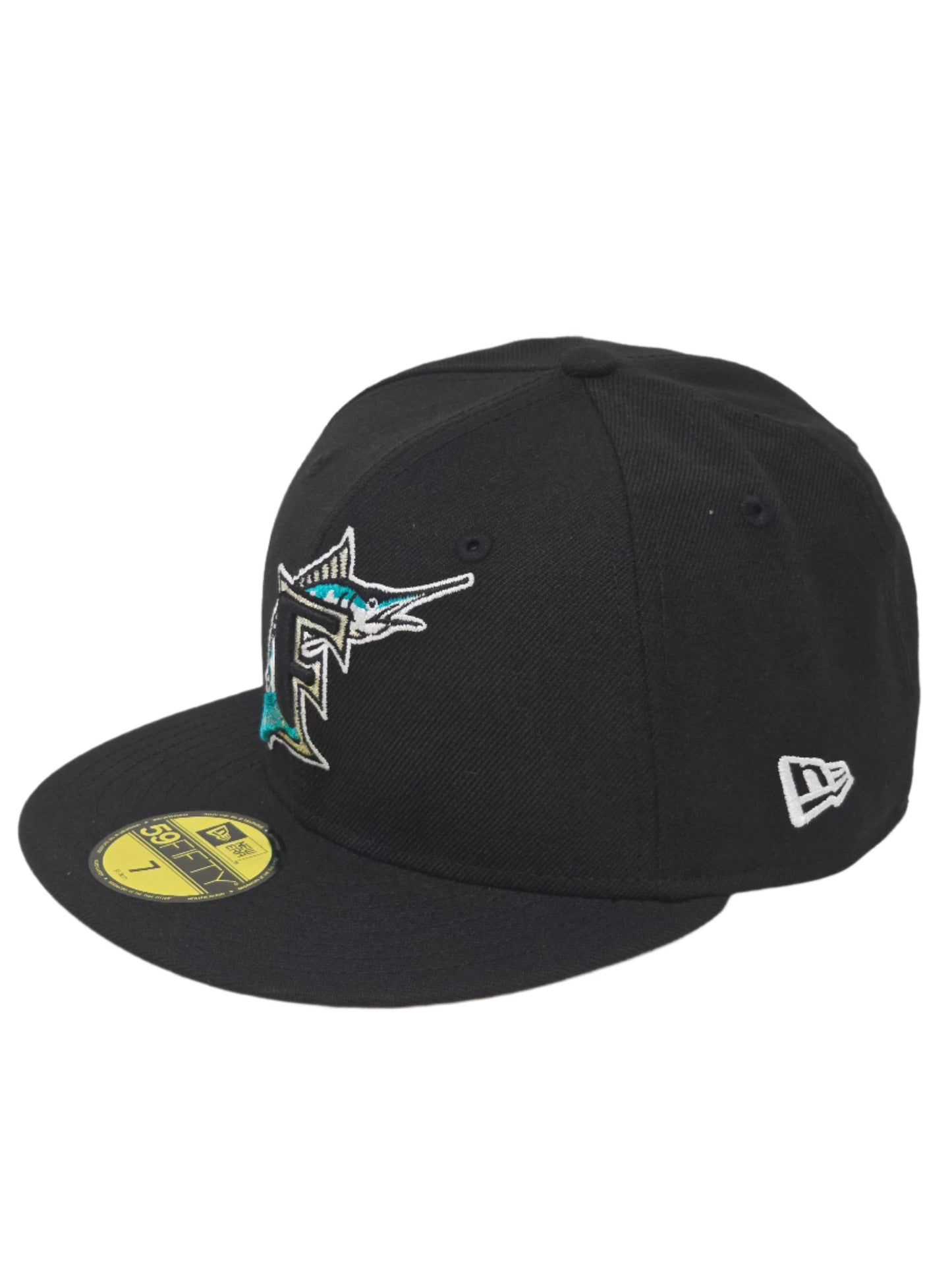 Florida Marlins New Era 59FIFTY Black Fitted Hat Authentic Collection