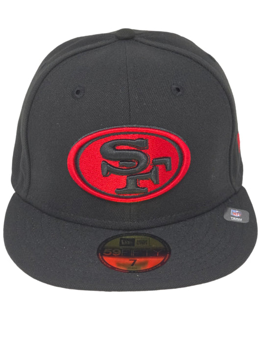 San Francisco 49ers New Era 59FIFTY Black and Red Fitted Hat Authentic Collection