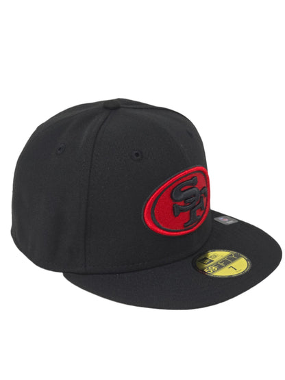 San Francisco 49ers New Era 59FIFTY Black and Red Fitted Hat Authentic Collection