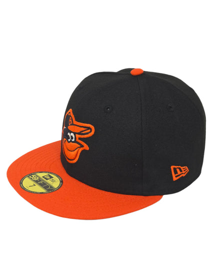 Baltimore Orioles Mascot Logo New Era Fitted Black and Orange Baseball Cap 59FIFTY