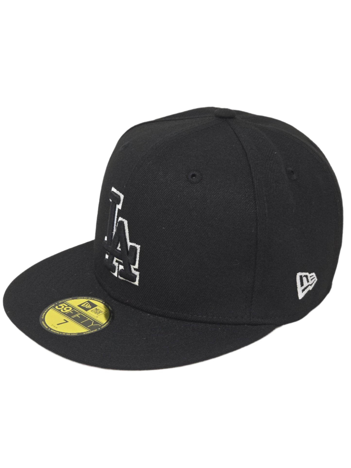 Los Angeles Dodgers Black and White Logo New Era Fitted Black Baseball Cap 59FIFTY