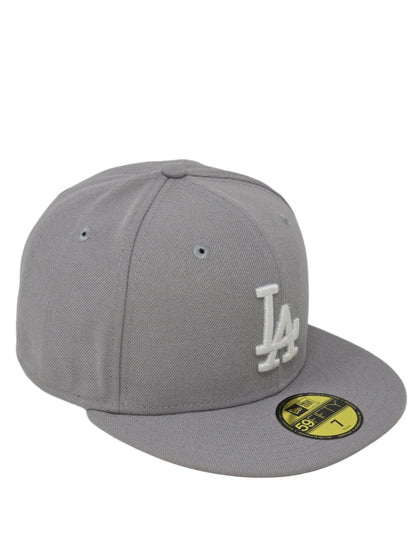 Los Angeles Dodgers White Logo New Era Fitted Gray Baseball Cap 59FIFTY