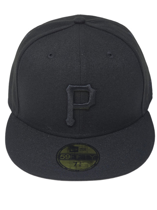 Pittsburgh Pirates Blackout New Era Fitted Black Baseball Cap 59FIFTY