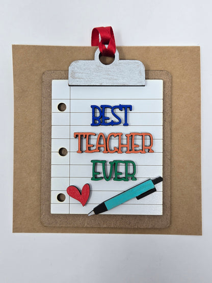 Best Teacher Ever Wooden Ornament – A Heartfelt Christmas Keepsake - Made in USA