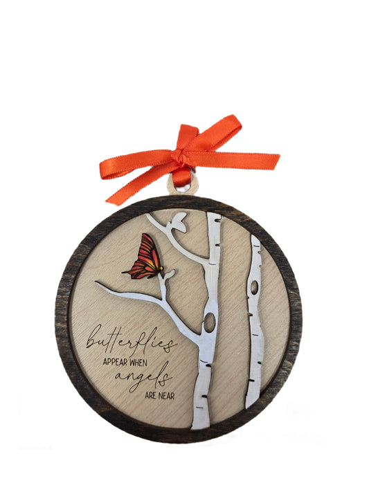 Butterflies Wooden Ornament – A Heartfelt Christmas Keepsake  - Made in USA