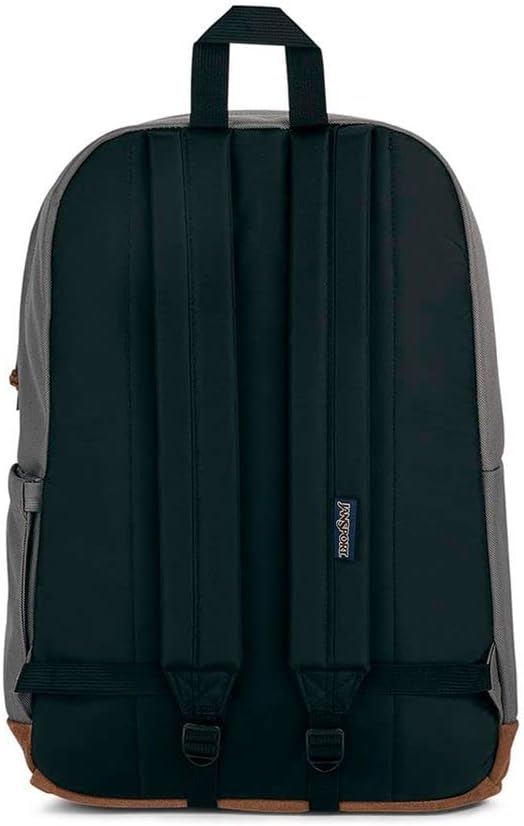 JanSport Right Pack Backpack - Travel, Work, or Laptop Bookbag with Leather Bottom, Graphite Grey