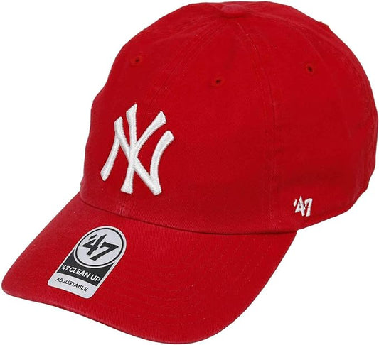 MLB New York Yankees Men's '47 Brand Clean Up Cap, Red, One-Size