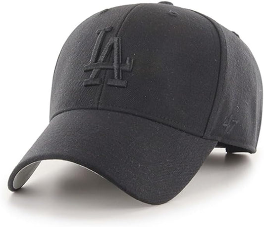 '47 Brand Los Angeles LA Dodgers MVP Hat Cap Velcro-Back Adjustable (Black/Black)…