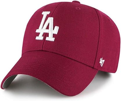 '47 Los Angeles Dodgers Hat Mens Womens MVP Adjustable Baseball Cap, Cardinal Red, One Size