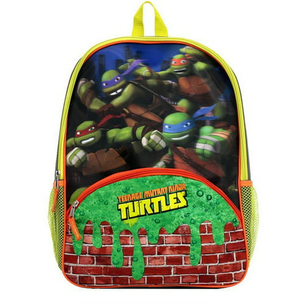 Teenage Mutant Ninja Turtle Backpack Tmnt 16" Backpack - Turtle Power with Dripping Paint