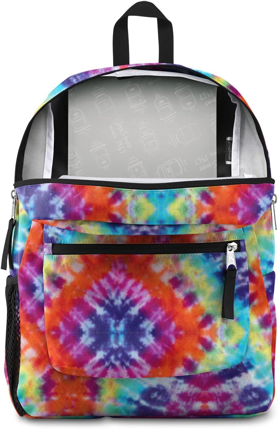 JanSport Backpack Cross Town Red/Multi Hippie Days