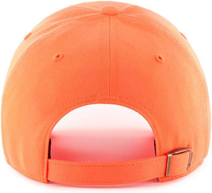 '47 Los Angeles LA Dodgers Clean Up Adjustable Hat - Neon Orange/White, Unisex, Adult - MLB Baseball Cap