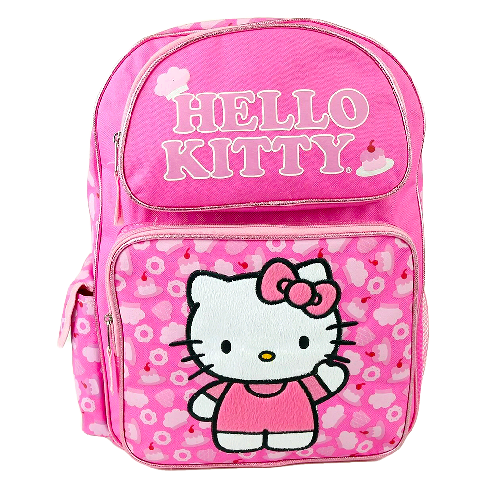 Hello Kitty Flowers Pink Cake Girls Backpack 16"