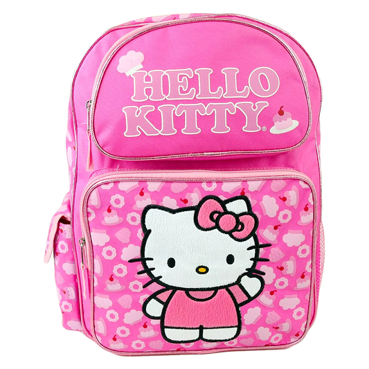 Hello Kitty Flowers Pink Cake Girls Backpack 16"