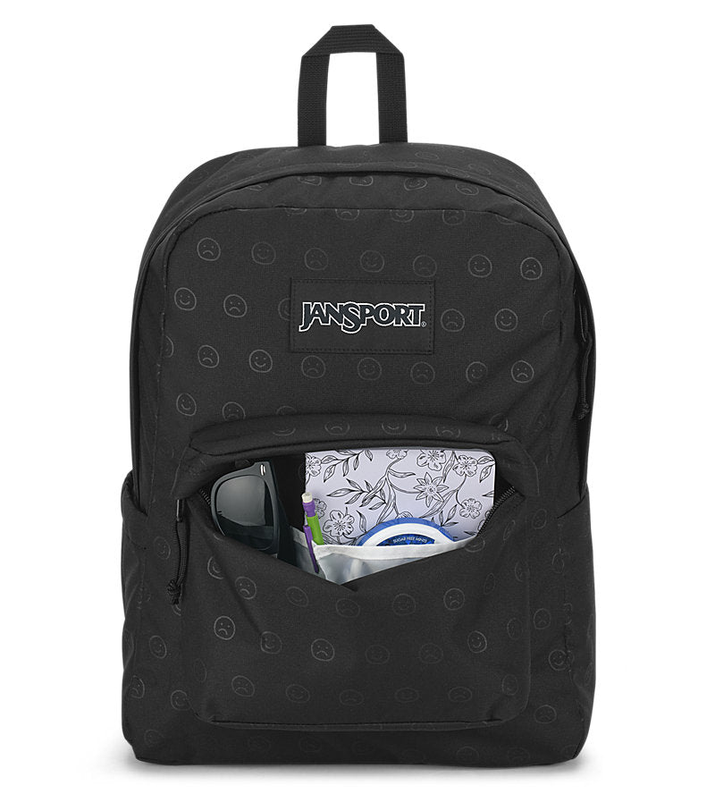 Jansport Backpack Superbreak Plus Happy And Sad Black