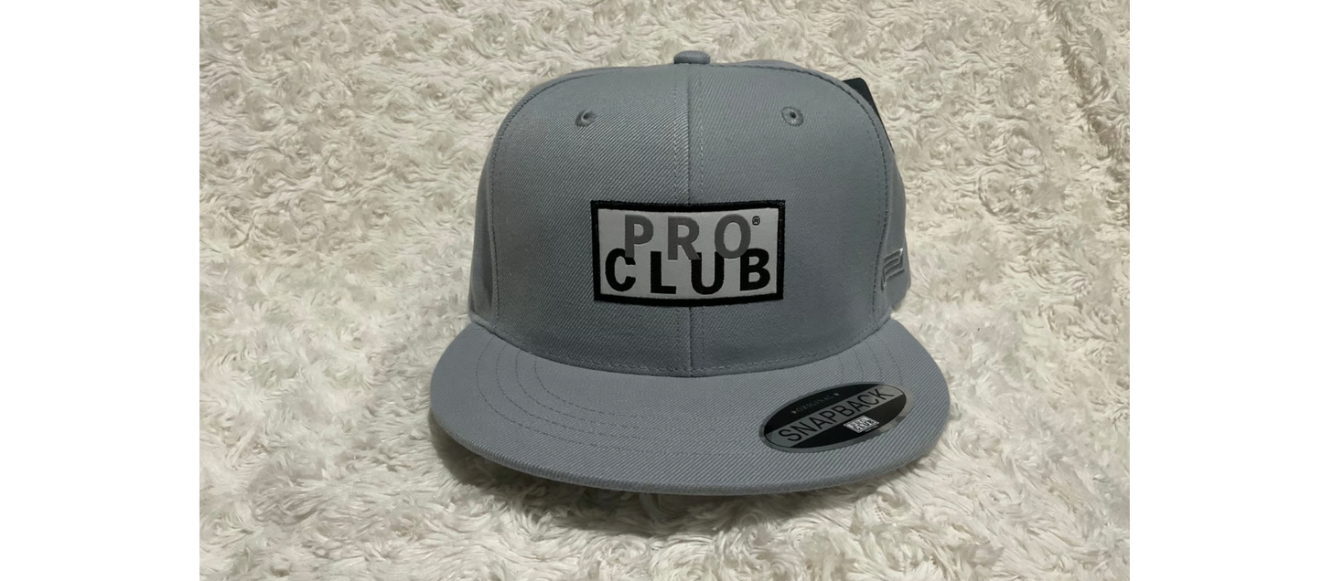 ProClub Gray SnapBack Hat With 3D Pro Club Logo