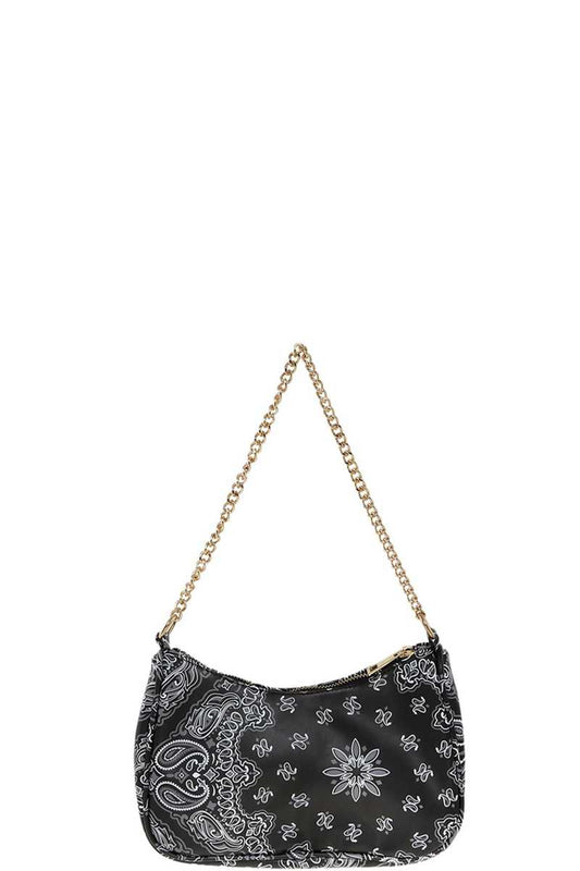 Paisley Bandana U Shape 2way Mini Shoulder Bag Black
