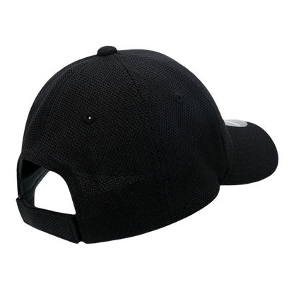 Golf Pique Pattern Adjustable Low Crown Structured Caps Black