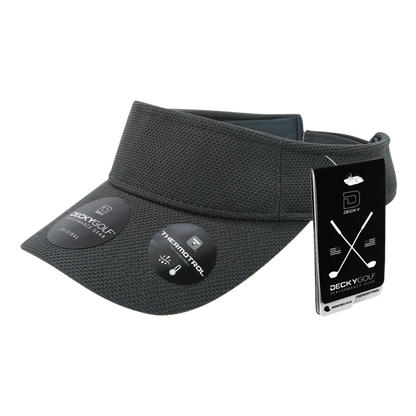 Standard Golf Sun Visors Pique Pattern Charcoal