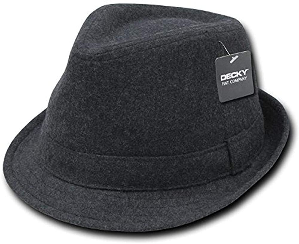 Men's Wool Melton Fedora Hat Heather Charcoal