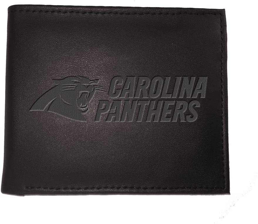 Black Leather Carolina Panthers Bi-fold Wallet