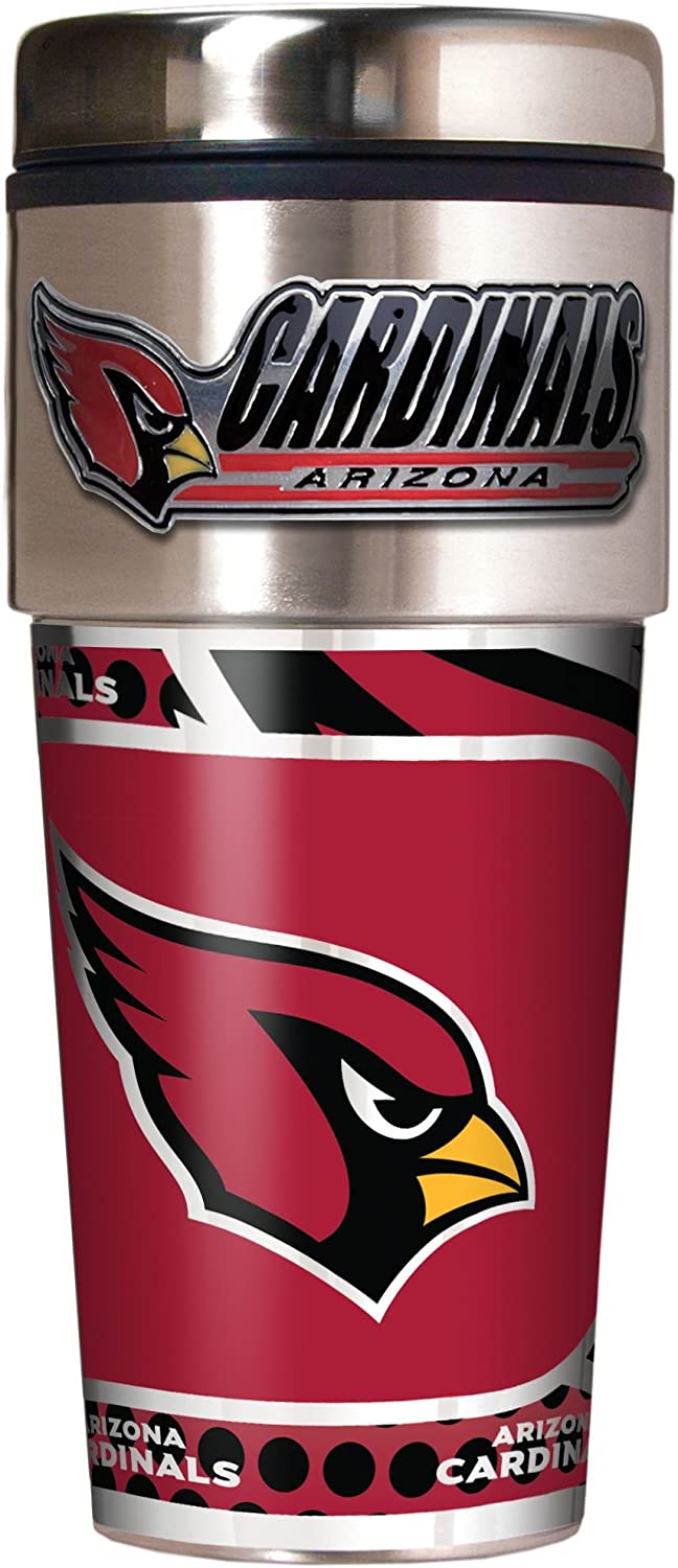 Arizona Cardinals Metallic Travel Tumbler Stainless Steel 16oz