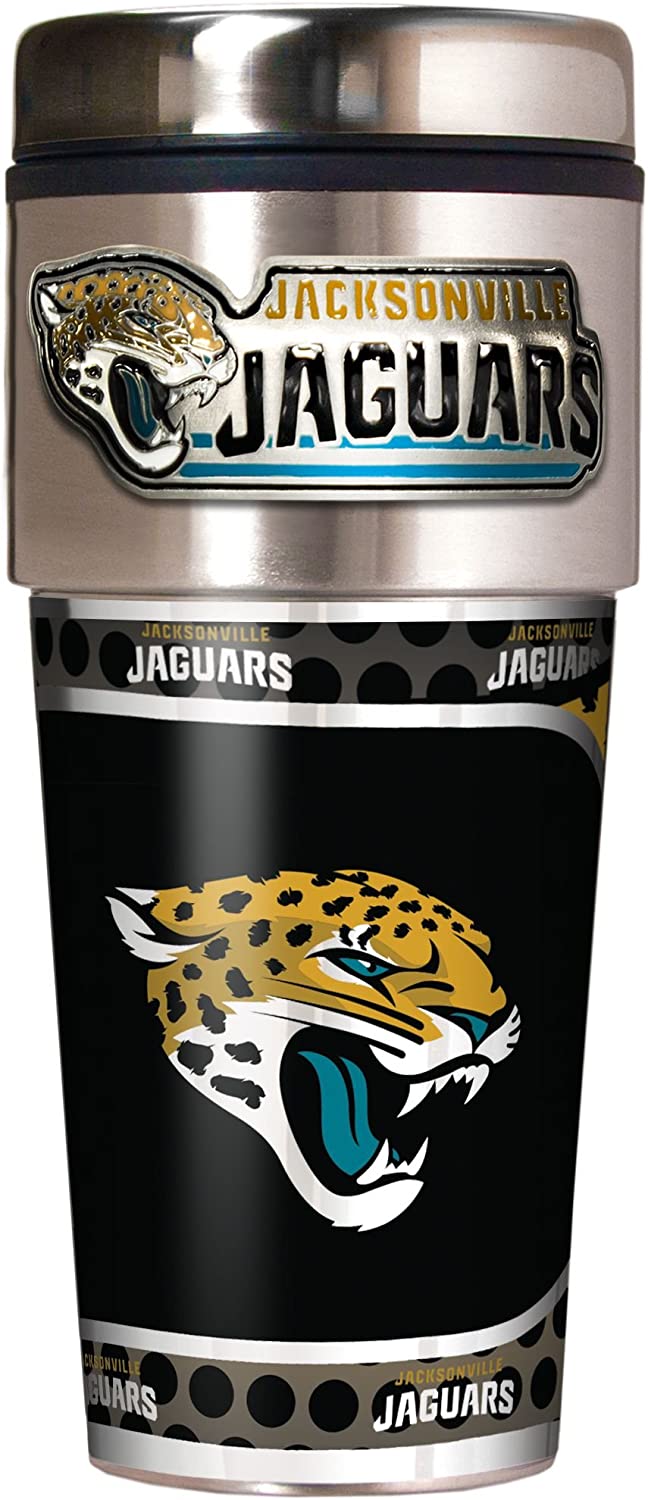 Jacksonville Jaguars Metallic Travel Tumbler Stainless Steel 16oz