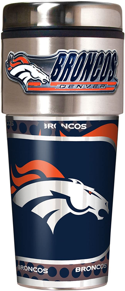 Denver Broncos Metallic Travel Tumbler Stainless Steel 16oz