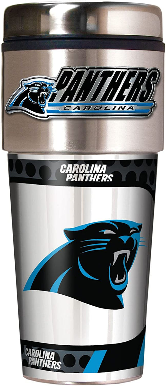 Carolina Panthers Metallic Travel Tumbler Stainless Steel 16oz