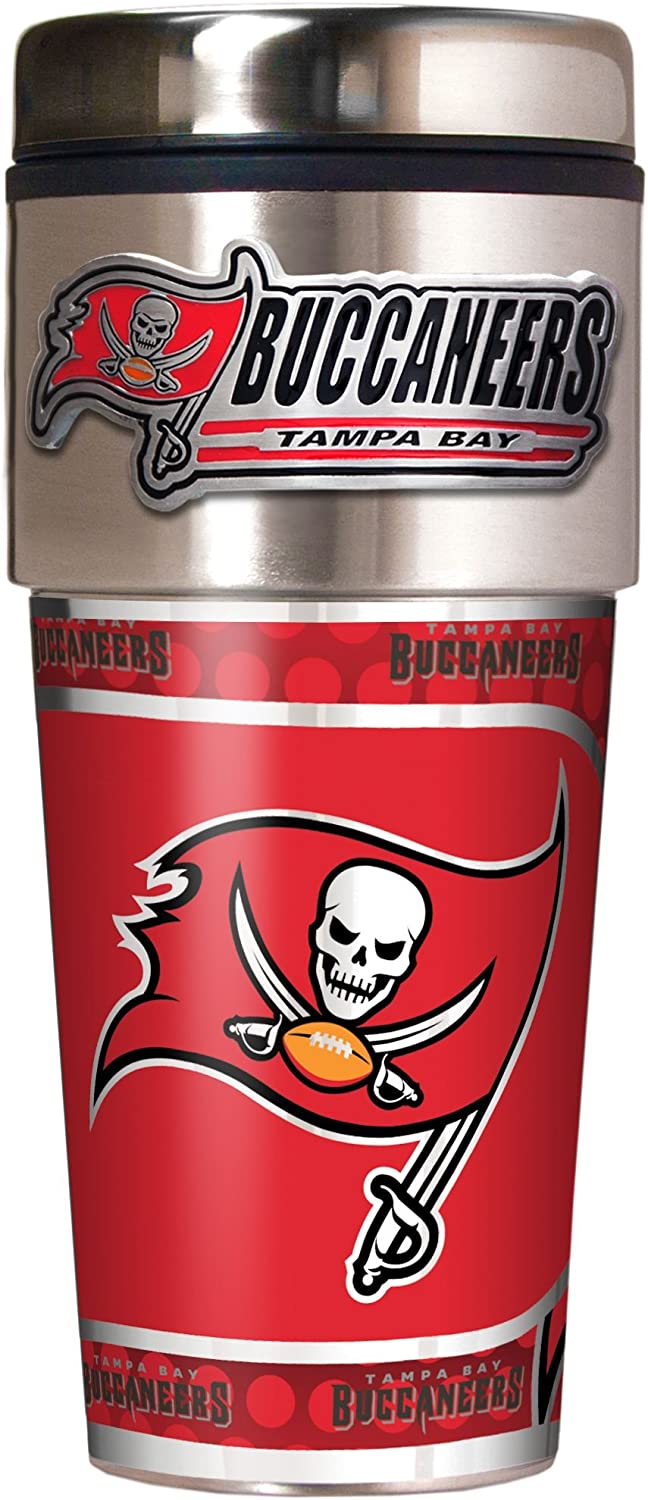 Tampa Bay Buccaneers Metallic Travel Tumbler Stainless Steel 16oz