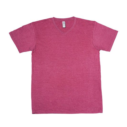 Men's Soft-washed Short Sleeve V-neck T-Shirt 3Pack MAROON HEATHER