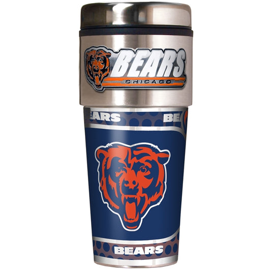 Chicago Bears Metallic Travel Tumbler Stainless Steel 16oz