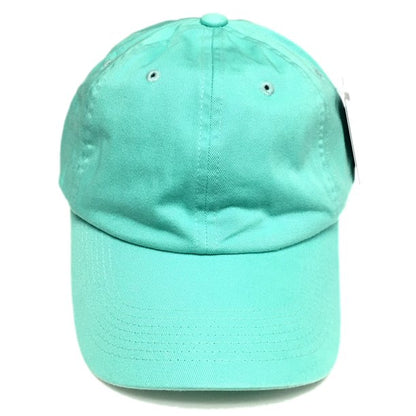 Vintage Washed Cotton Cap Plain Blank Hat Aqua Dash Adjustable Strap Dad Hat