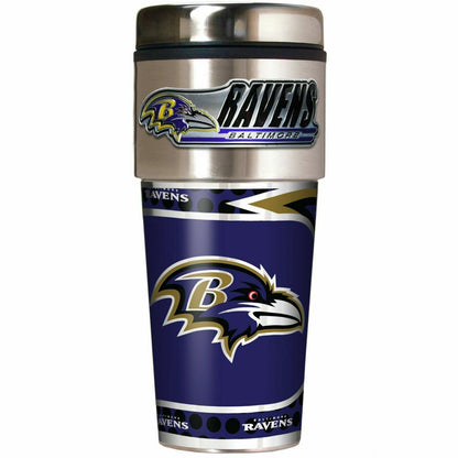 Baltimore Ravens Metallic Travel Tumbler Stainless Steel 16oz