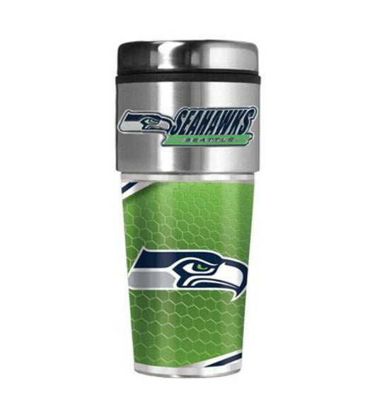 Seattle Seahawks Metallic Travel Tumbler Stainless Steel 16oz